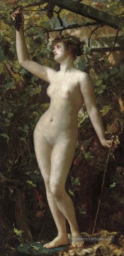 A Bacchante Henrietta Rae classique nue Peinture à l'huile
